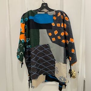 Vintage Issey Miyake patchwork geometric print top. Size 2 (Japanese) or Medium